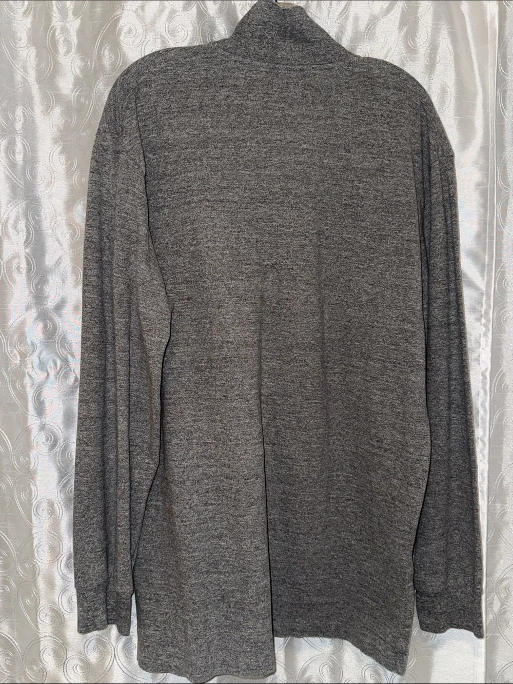 Ralph Lauren Heather Gray Long-Sleeve Polo with Green Pony Men’s Size Large 🔥G13